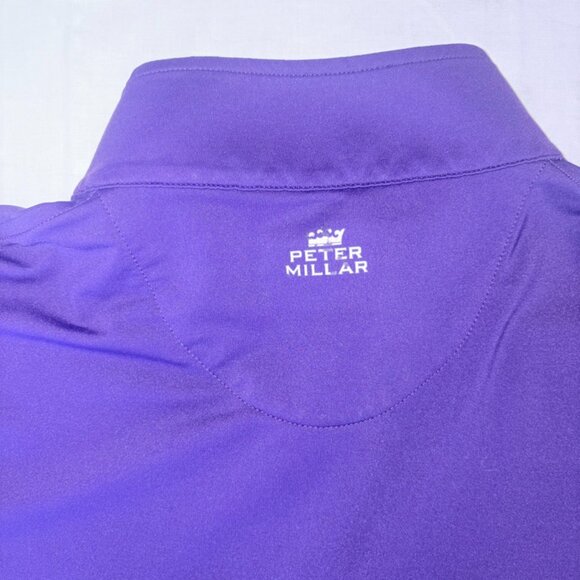 Peter Millar Summer Comfort Performance Golf Quarter-Zip Pullover Purple size L - Picture 5 of 9